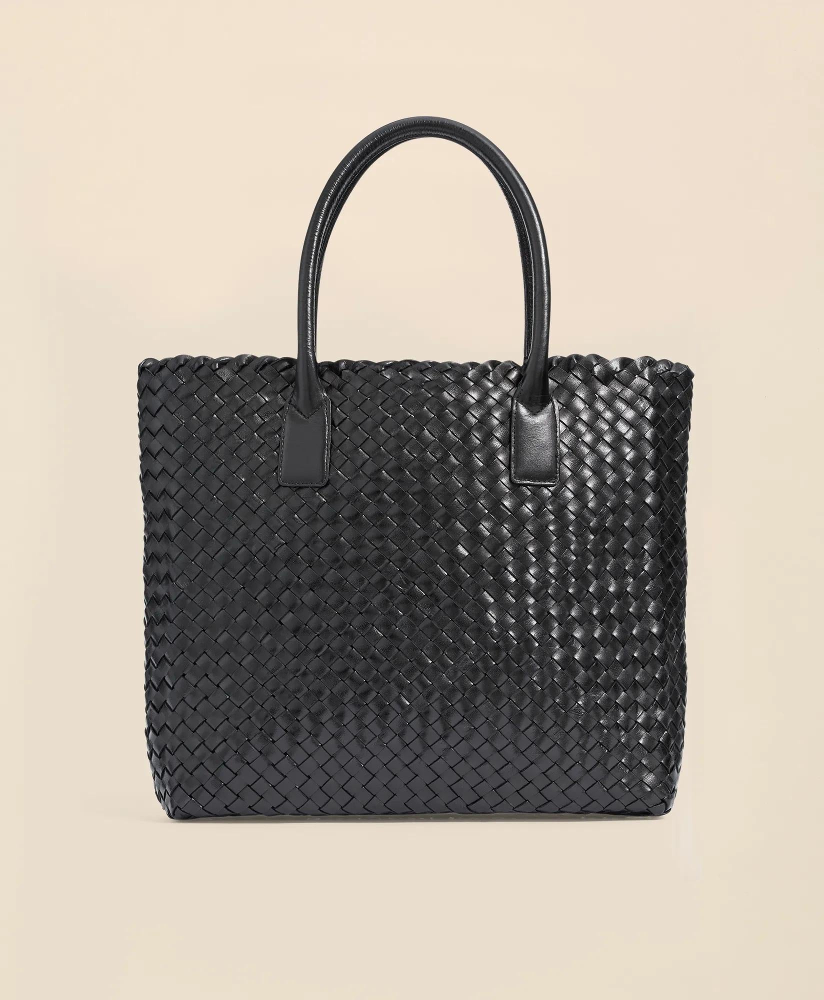 Woven Leather Tote Bag