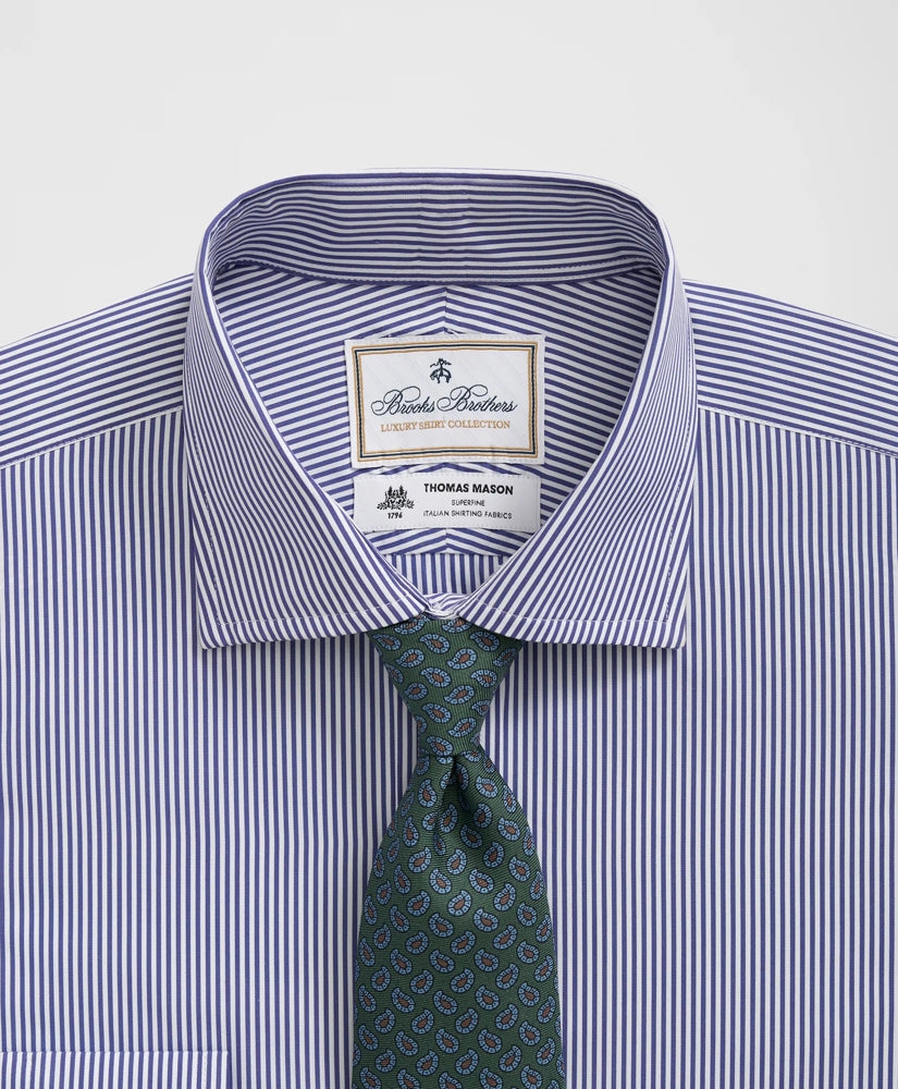 Brooks Brothers X Thomas Mason® Cotton English Collar, Striped Dress Shirt