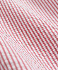 Washed Cotton Seersucker Button-Down Collar, Stripe Short-Sleeve Sport Shirt