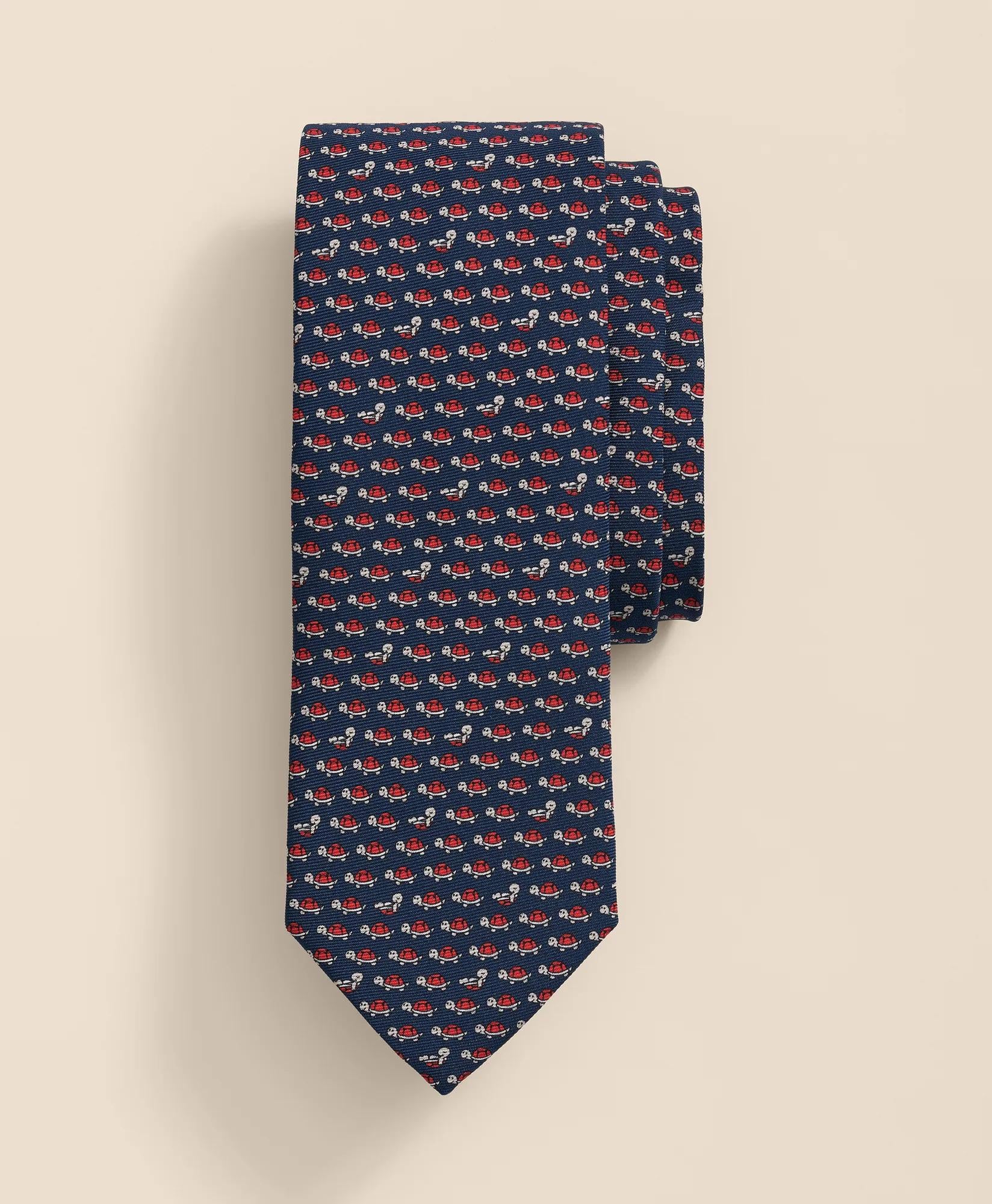 Silk Turtle Motif Tie