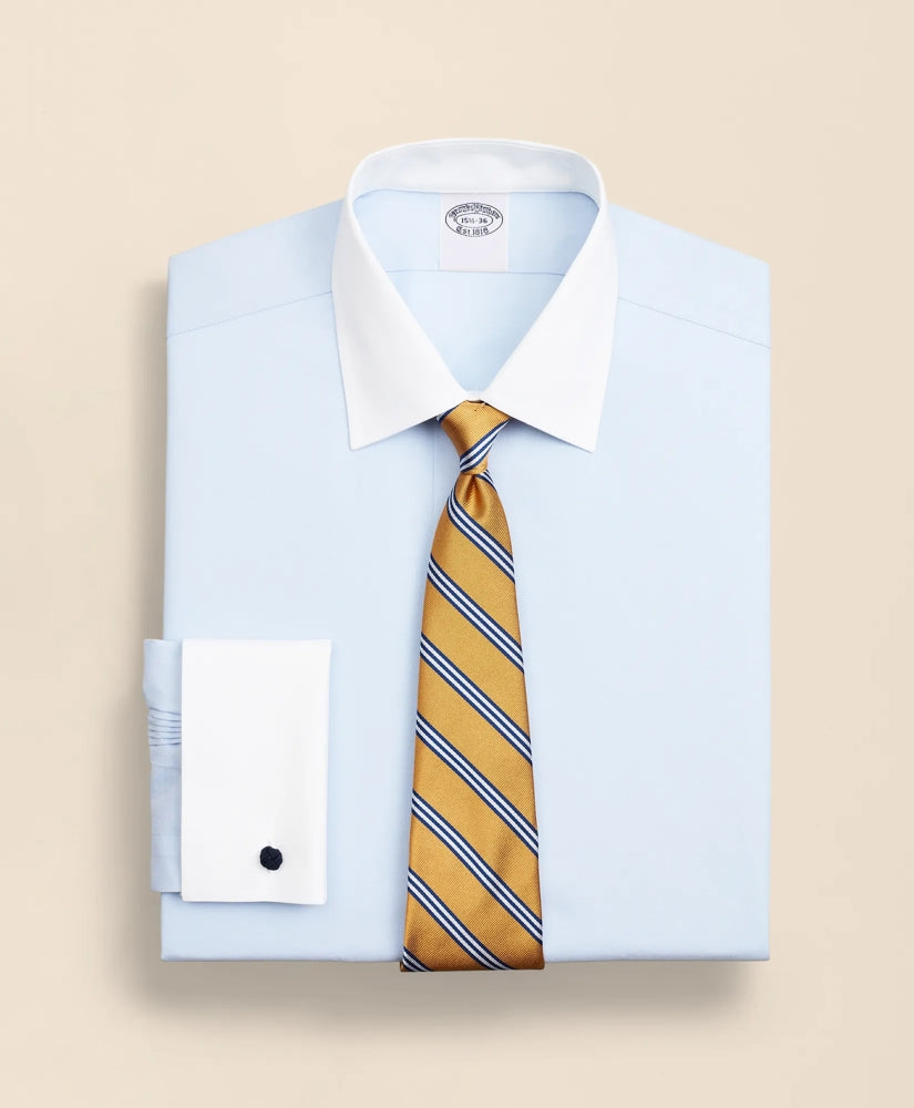 Stretch Supima® Cotton Non-Iron Pinpoint Oxford Contrast Ainsley Collar Dress Shirt