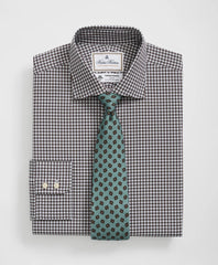Brooks Brothers X Thomas Mason® Cotton English Collar, Checked Dress Shirt