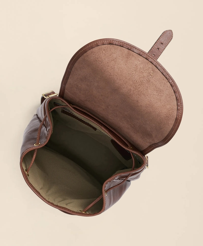 Leather Drawstring Backpack