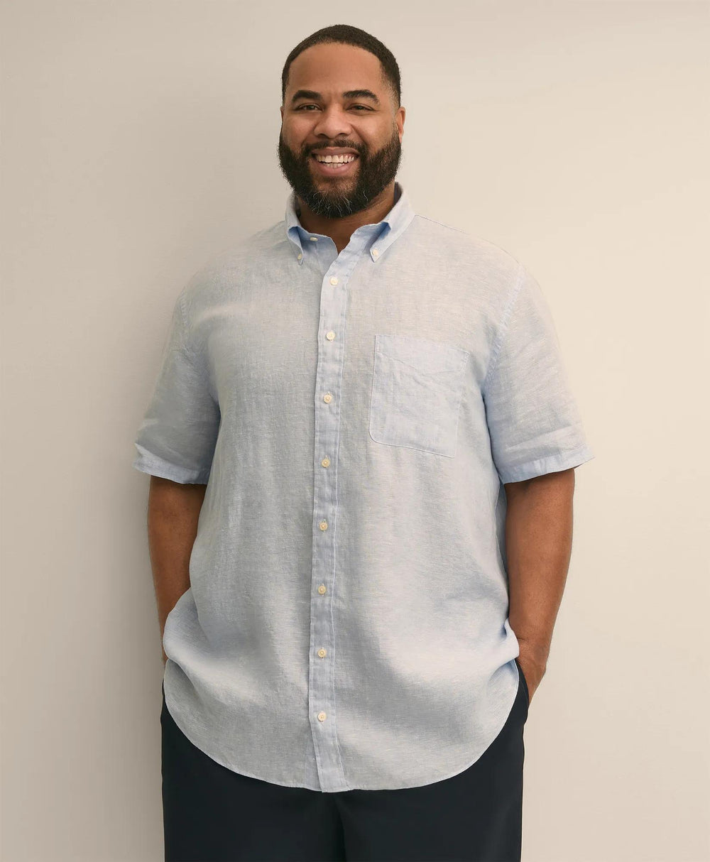 Big & Tall Sport Shirt, Short-Sleeve Irish Linen