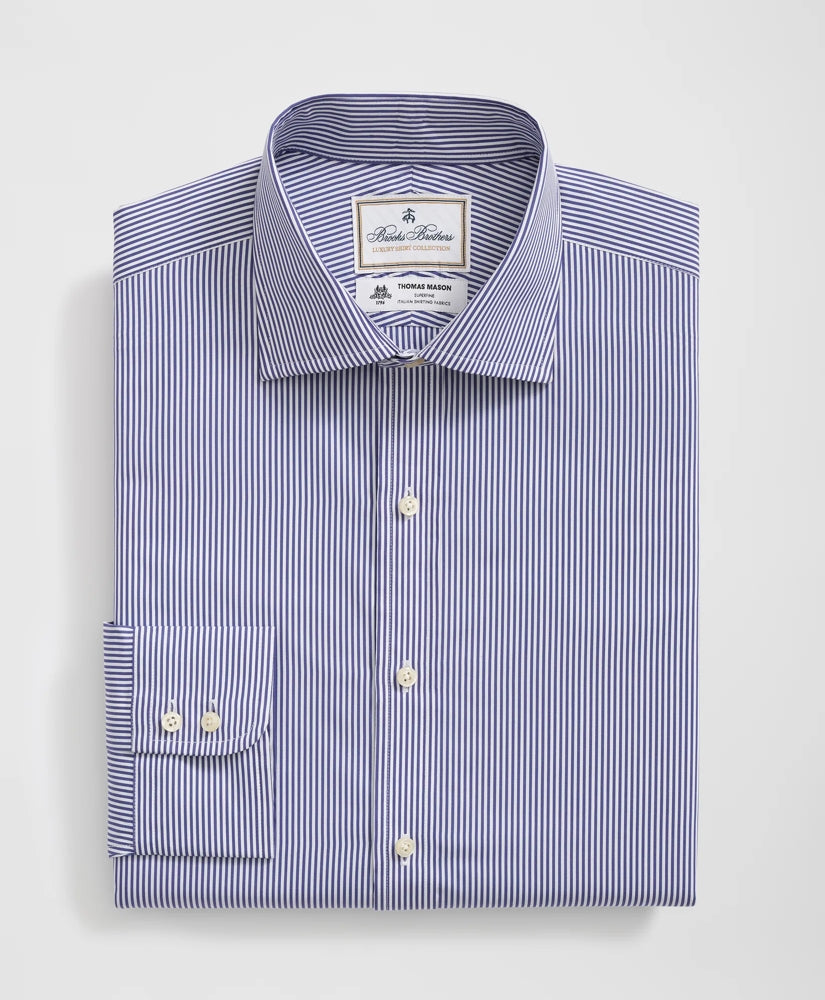 Brooks Brothers X Thomas Mason® Cotton English Collar, Striped Dress Shirt
