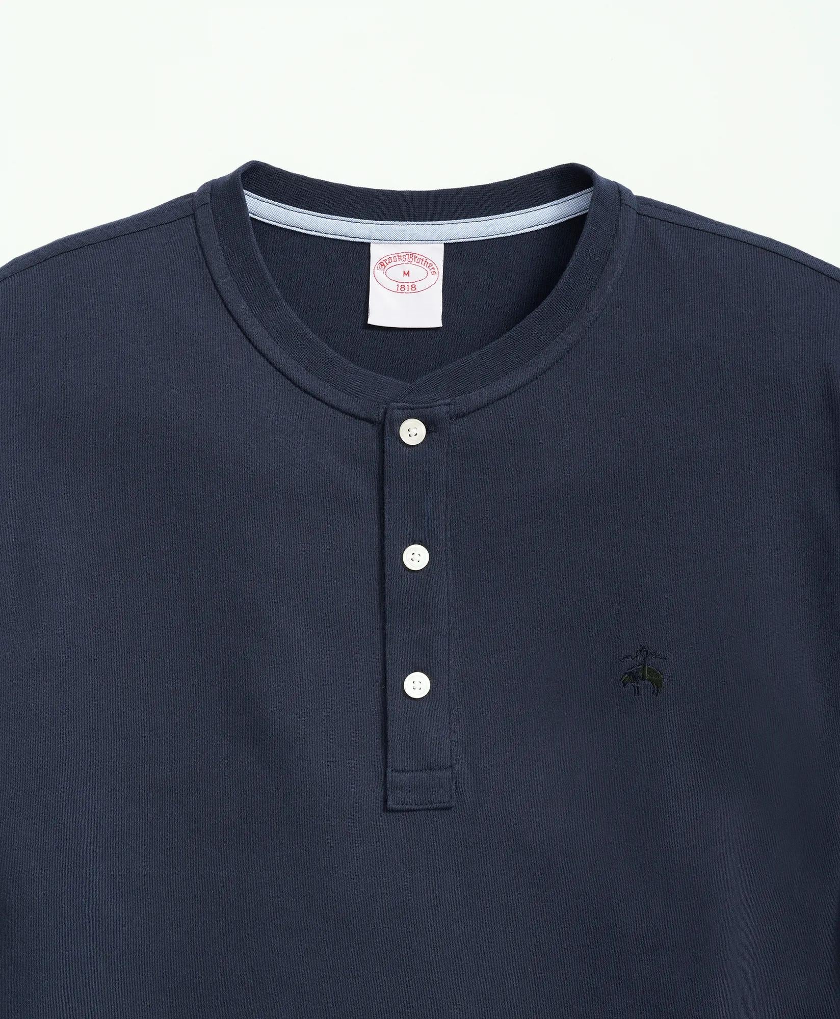 Cotton Henley Long-Sleeve T-Shirt