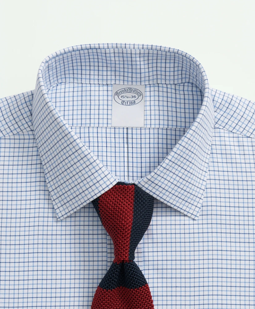 Brooks Brothers Explorer Collection Non-Iron Twill Ainsley Collar, Check Dress Shirt