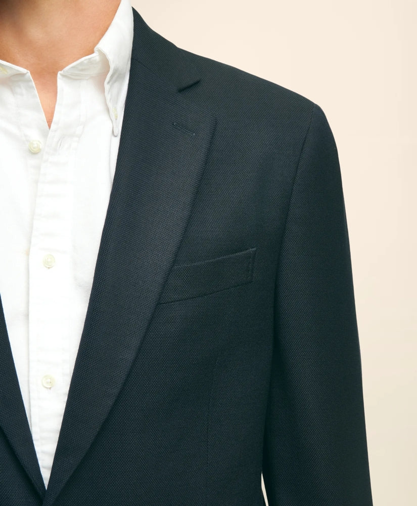 Traditional Fit Stretch Wool Hopsack Blazer