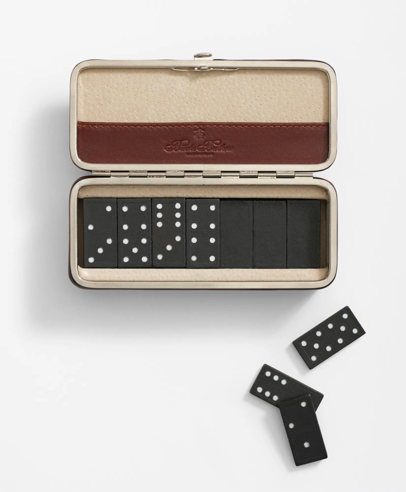 Travel Dominoes Game With Calfskin Case
