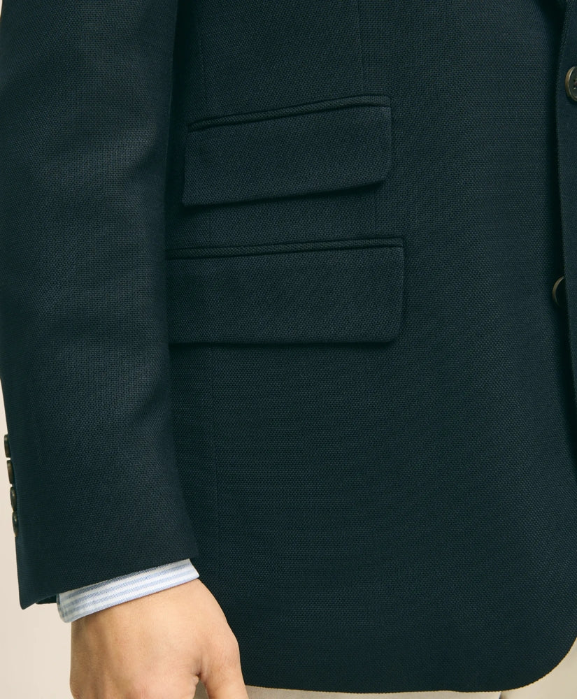 Classic Fit Stretch Wool Hopsack Blazer