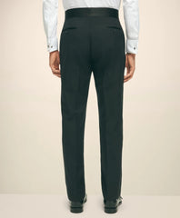 Black Fleece Tuxedo Pants in Wool-Silk