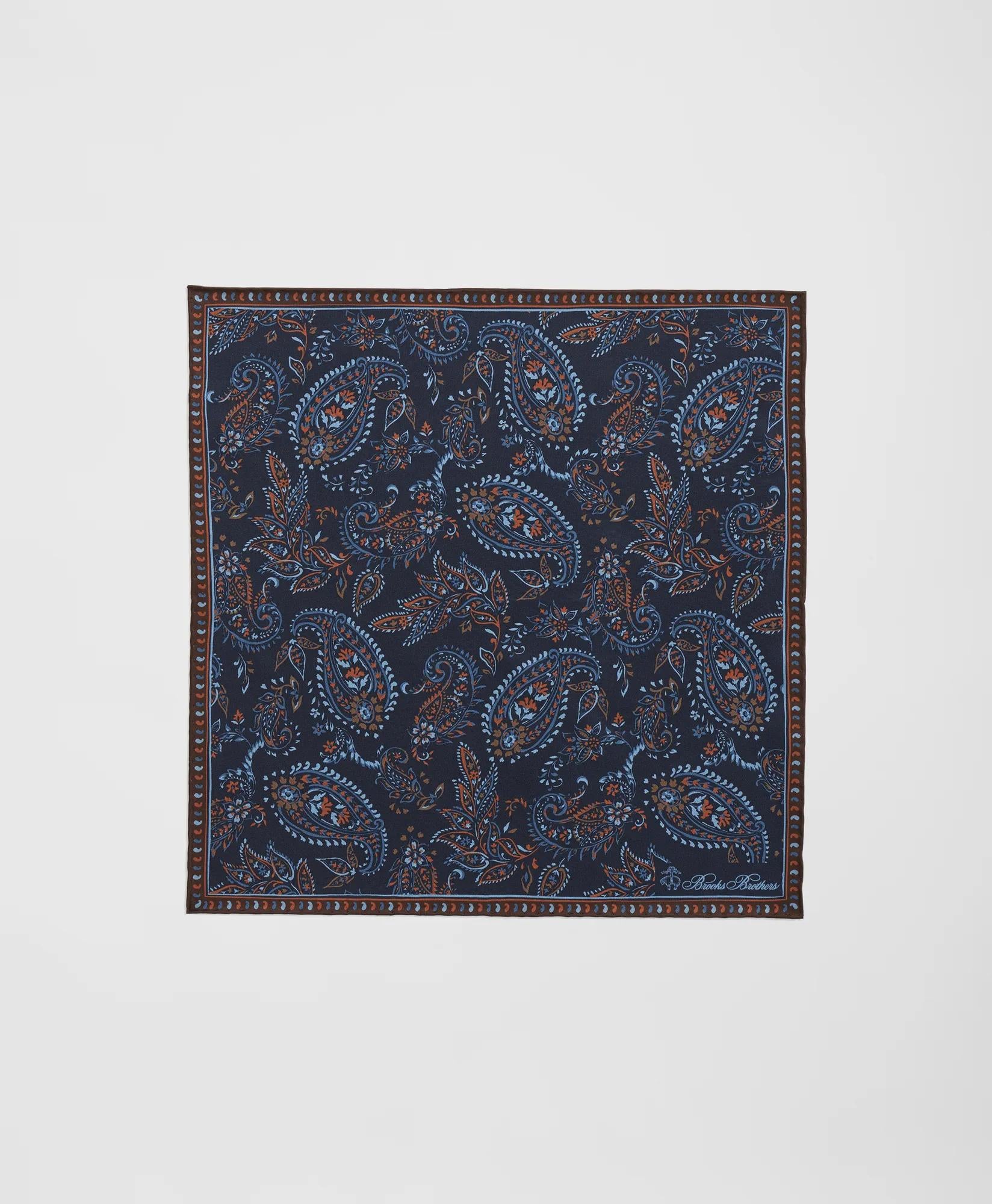 Large Paisley Silk Pocket Square