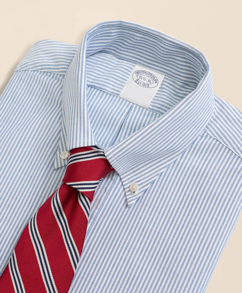 American-Made Oxford Cloth Button-Down Stripe Dress Shirt