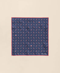 Donkey Motif Silk Pocket Square