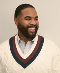 Big & Tall Supima® Cotton Cable Tennis Sweater