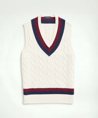 Vintage-Inspired Tennis V-Neck Vest in Supima® Cotton