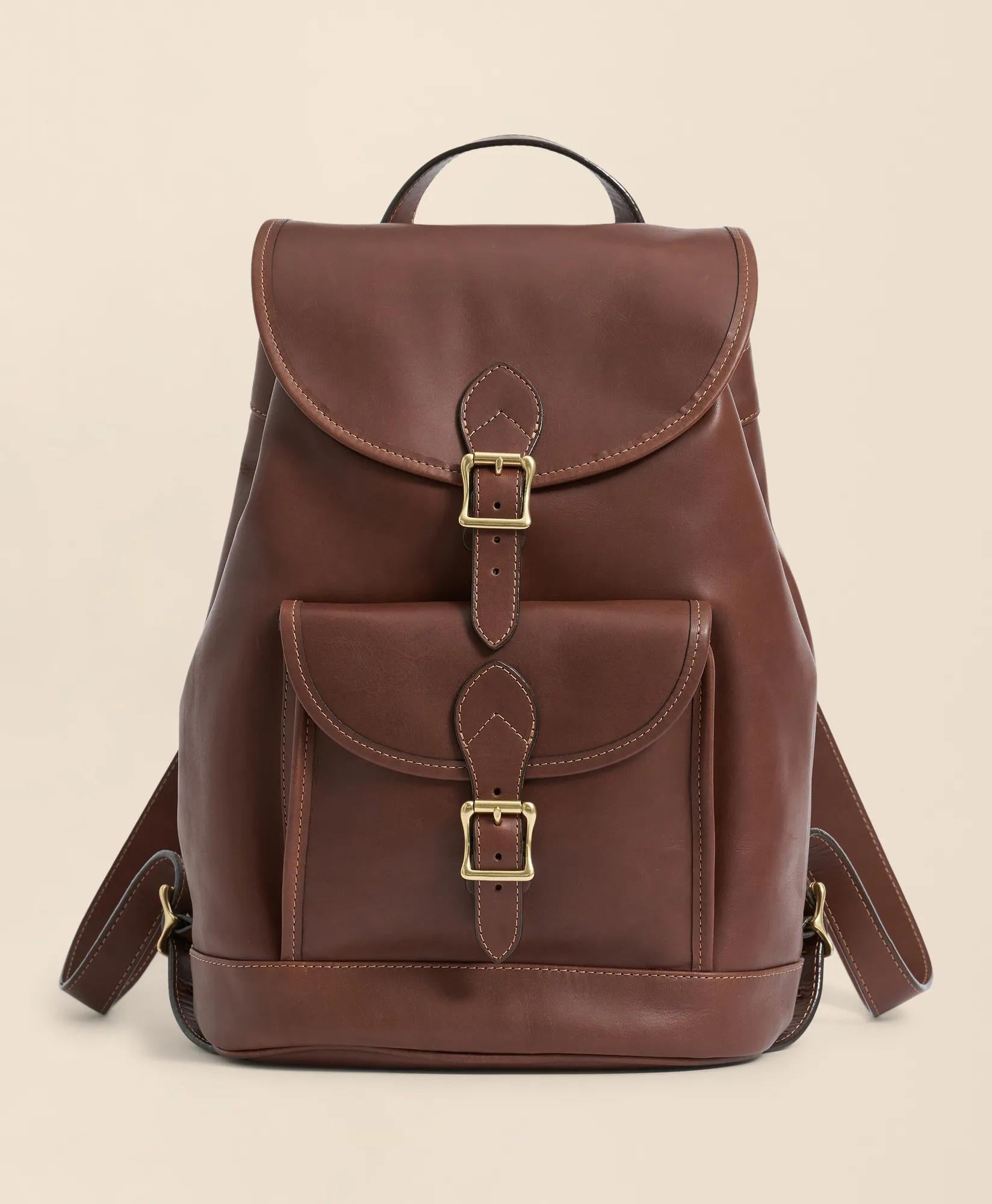 Leather Drawstring Backpack