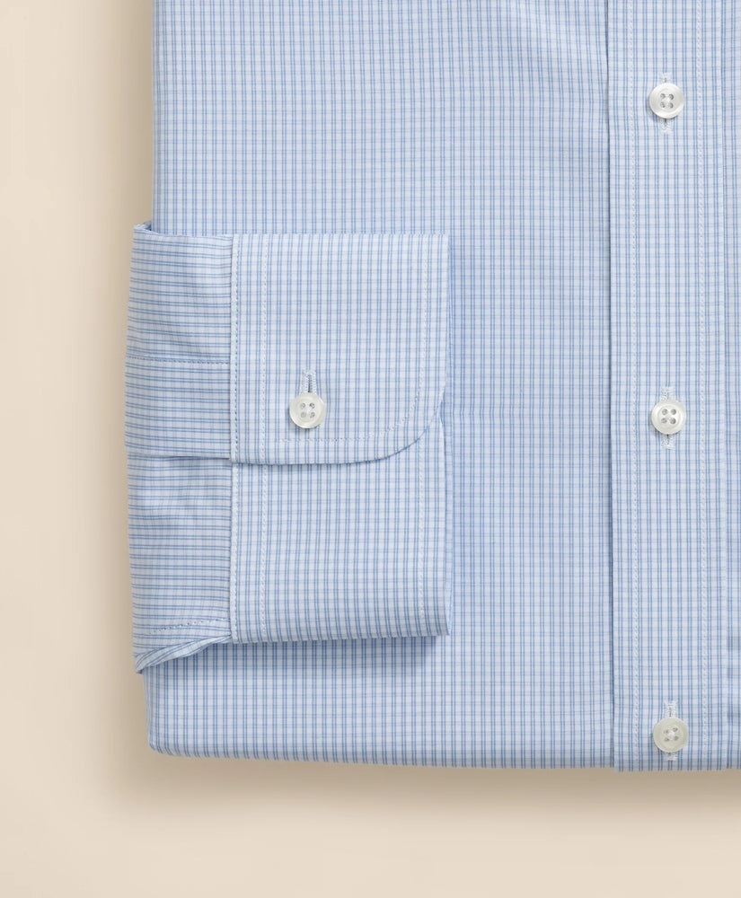 Pure Supima® Cotton Regular-Finish Polo Button Down Collar, Micro Windowpane Dress Shirt