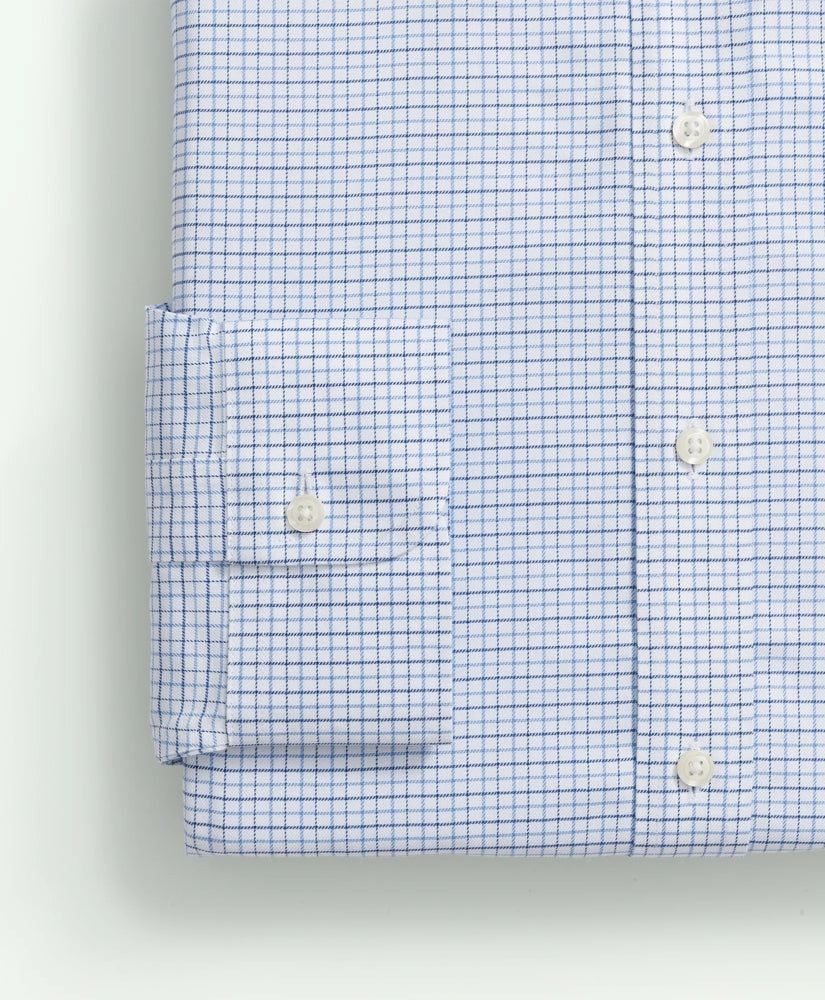 Brooks Brothers Explorer Collection Non-Iron Twill Ainsley Collar, Check Dress Shirt