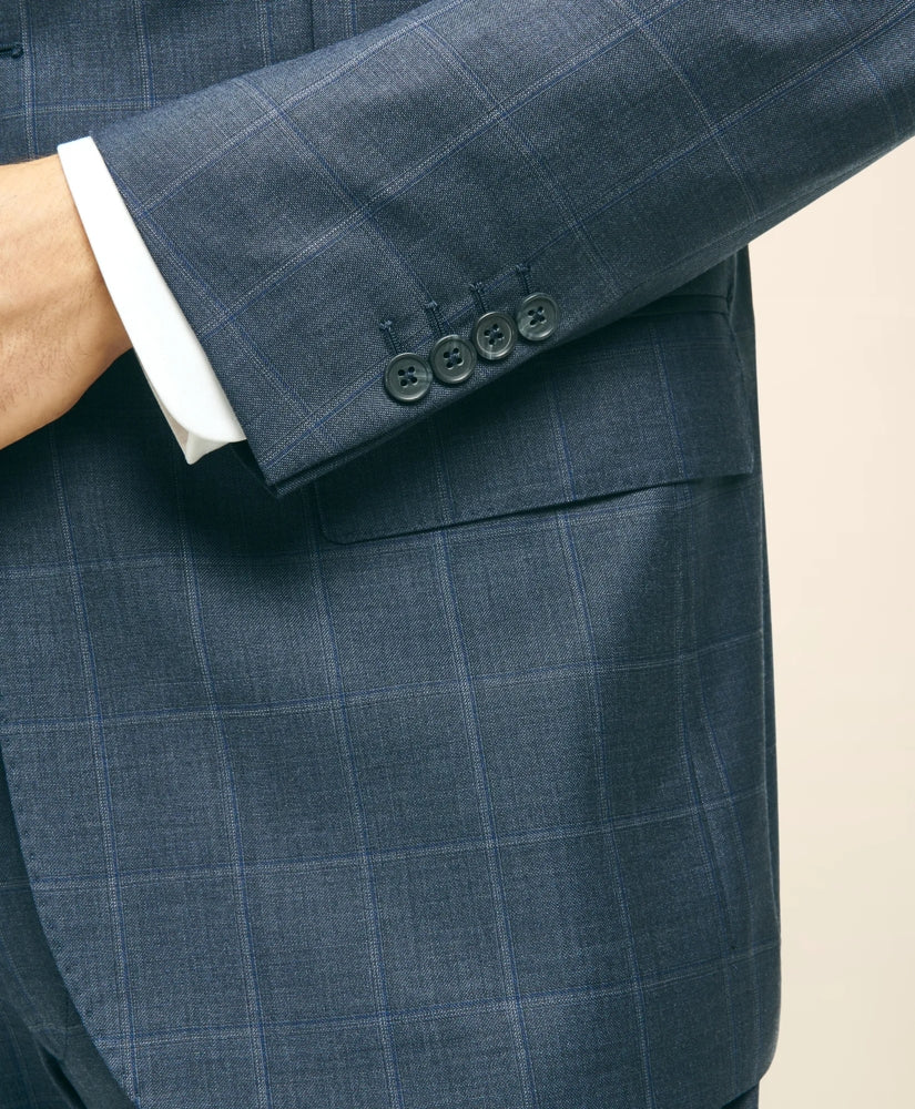 Traditional Fit Wool Windowpane 1818 Suit