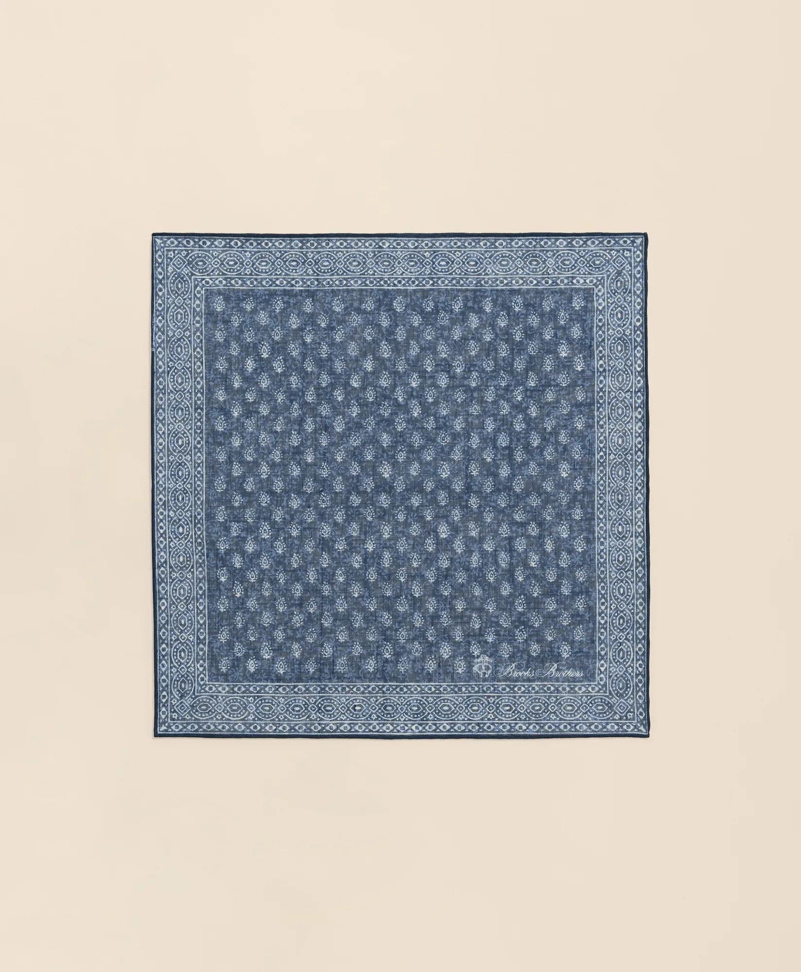 Batik Foulard Cotton-Linen Pocket Square