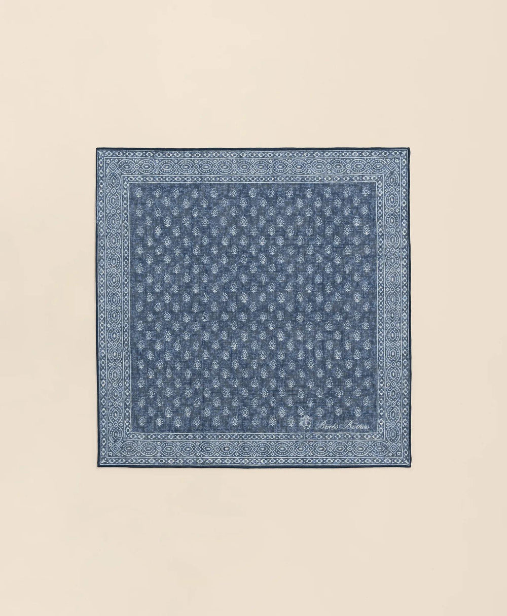 Batik Foulard Cotton-Linen Pocket Square