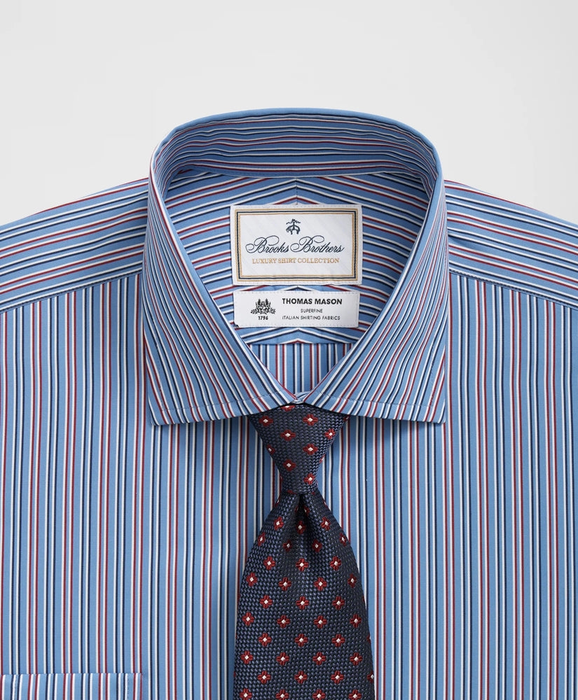 Brooks Brothers X Thomas Mason® Cotton English Collar, Multi-Striped Dress Shirt