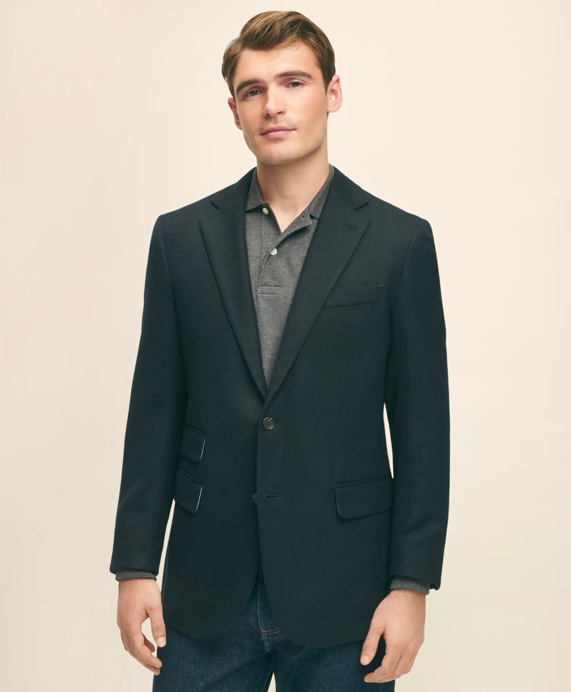 Slim Fit Stretch Wool Hopsack Blazer