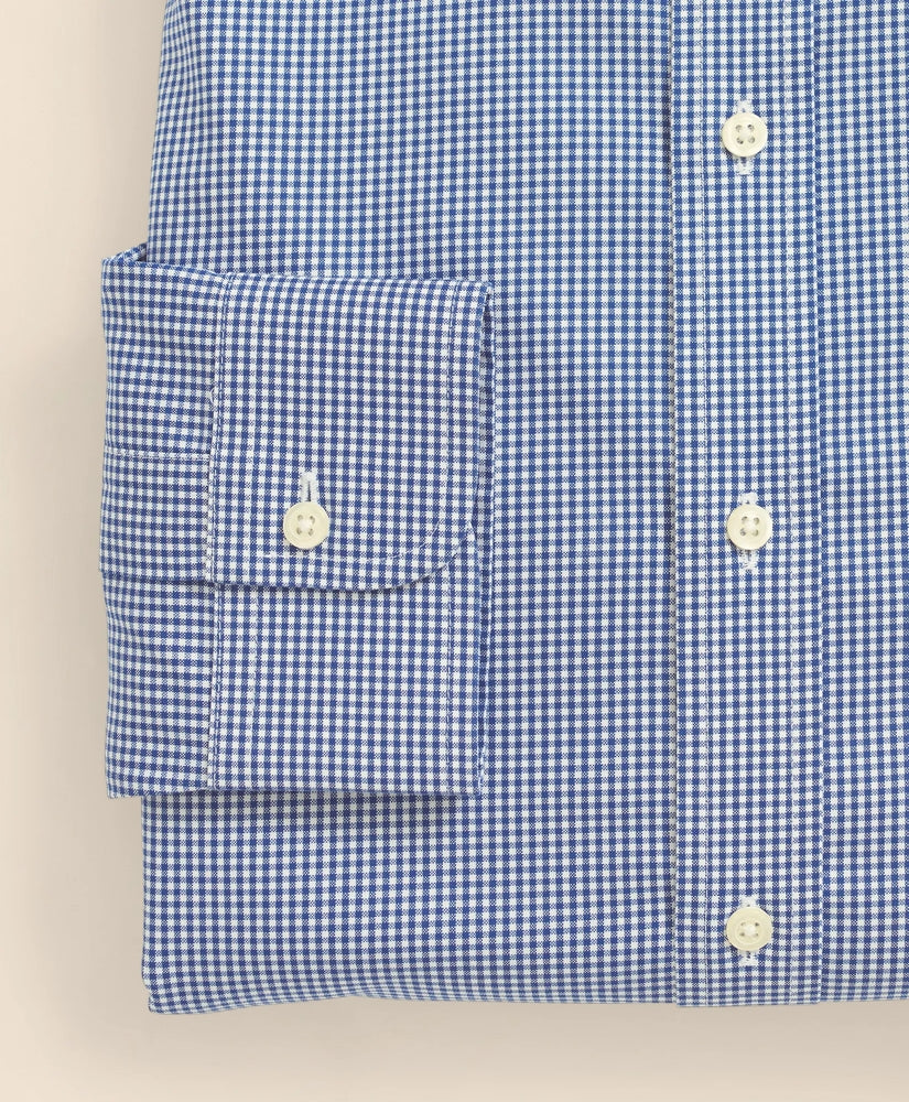 Stretch Supima® Cotton Non-Iron Pinpoint Oxford Ainsley Collar, Gingham Dress Shirt