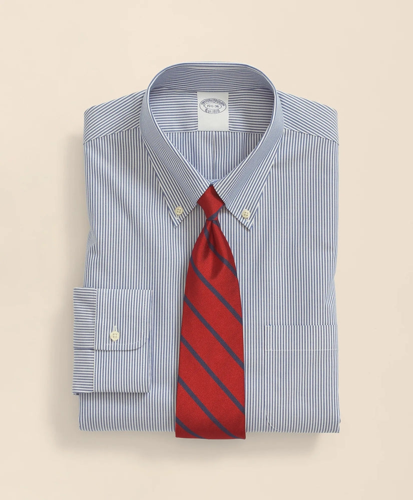 Stretch Supima® Cotton Non-Iron Pinpoint Oxford Button-Down Collar, Candy Stripe Dress Shirt