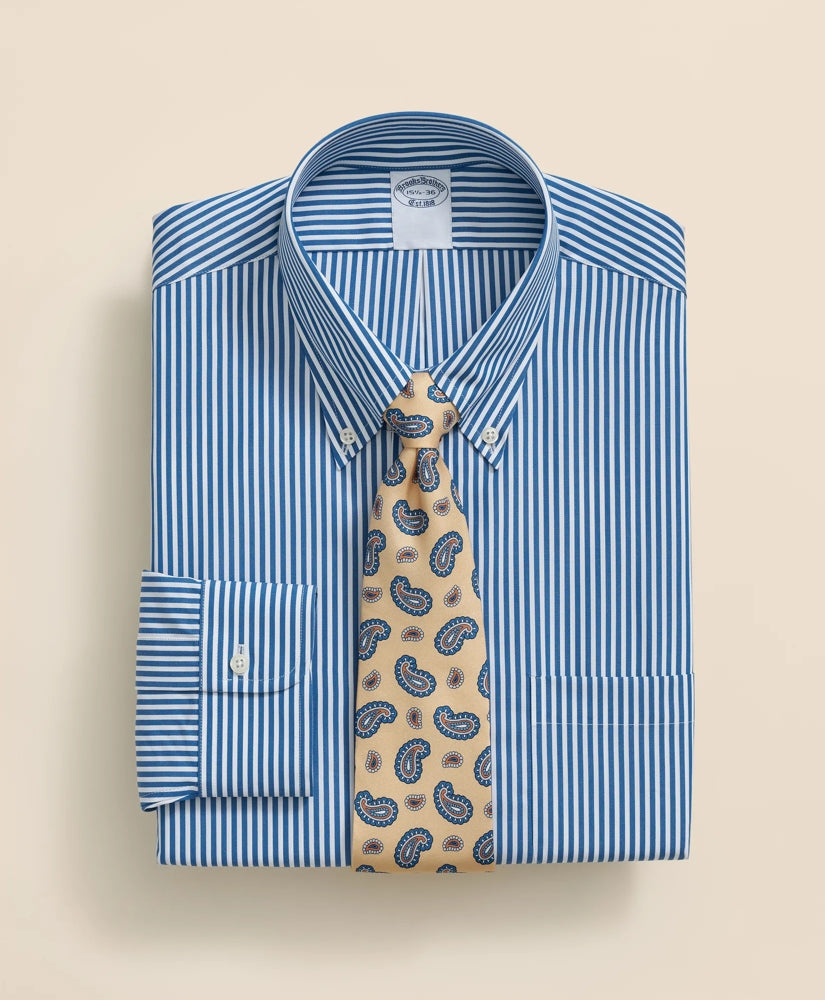 Pure Supima® Cotton Regular-Finish Polo Button Down Collar, Candy Stripe Dress Shirt