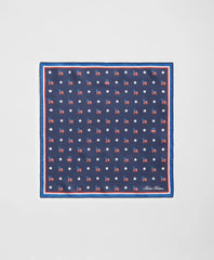 Elephant Motif Silk Pocket Square