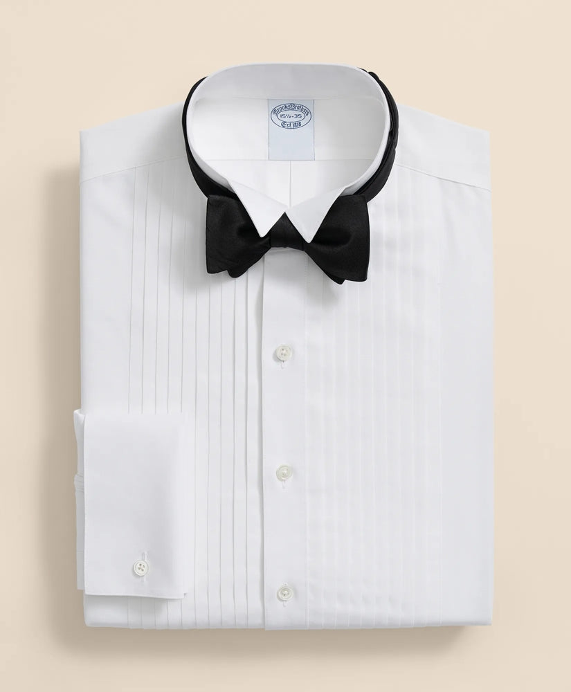 Stretch Supima® Cotton Broadcloth Wing Collar, Tuxedo Shirt