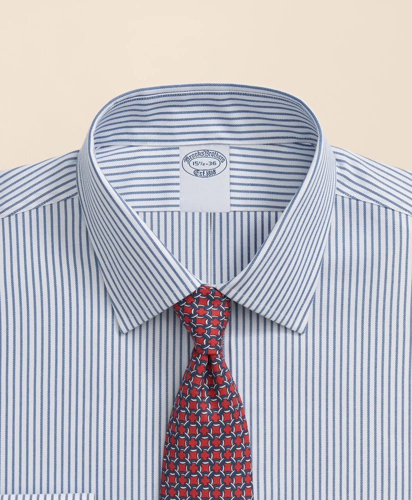 Brooks Brothers Explorer Collection Non-Iron Twill Ainsley Collar, Stripe Dress Shirt