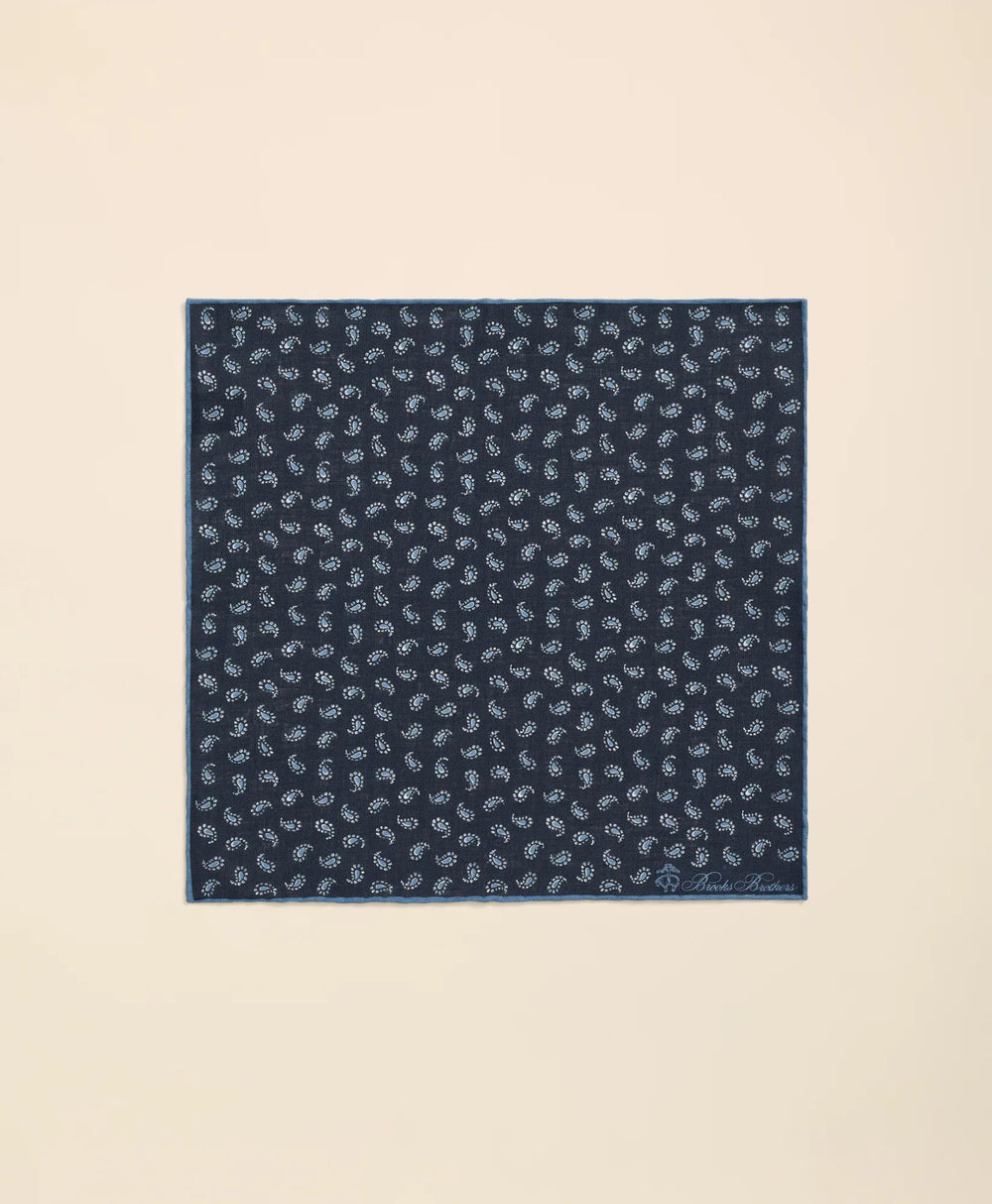 Linen Paisley Pocket Square