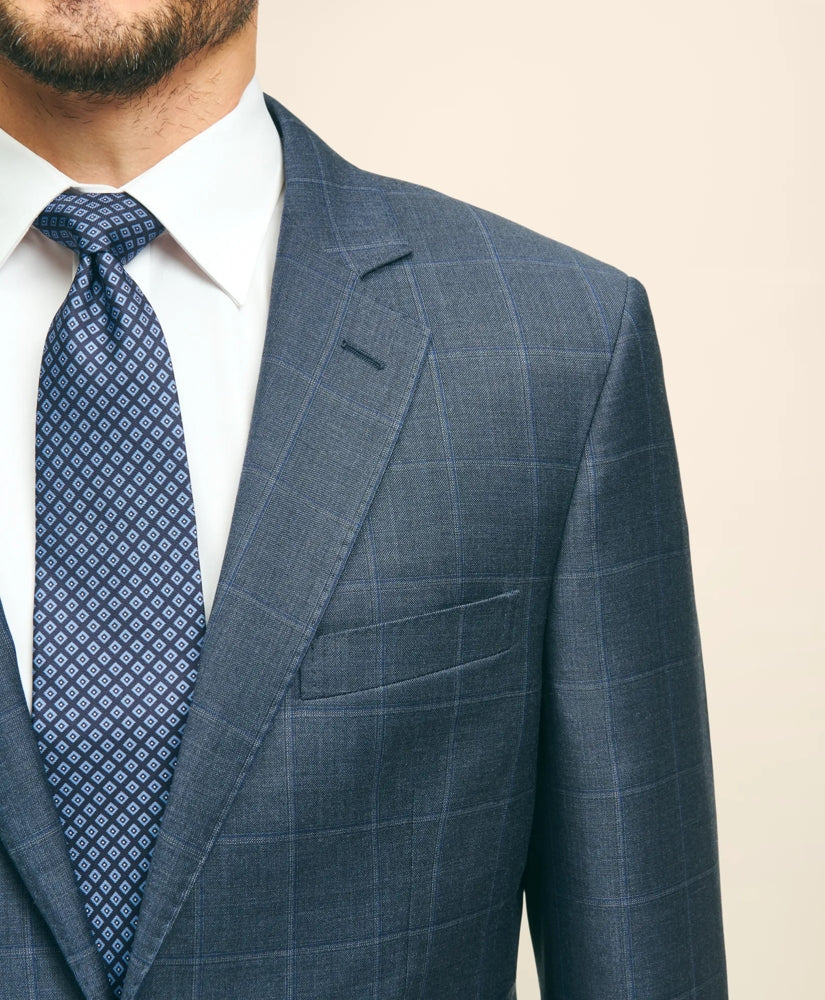 Traditional Fit Wool Windowpane 1818 Suit