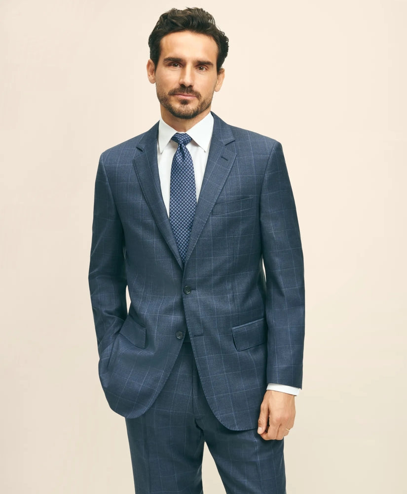Traditional Fit Wool Windowpane 1818 Suit
