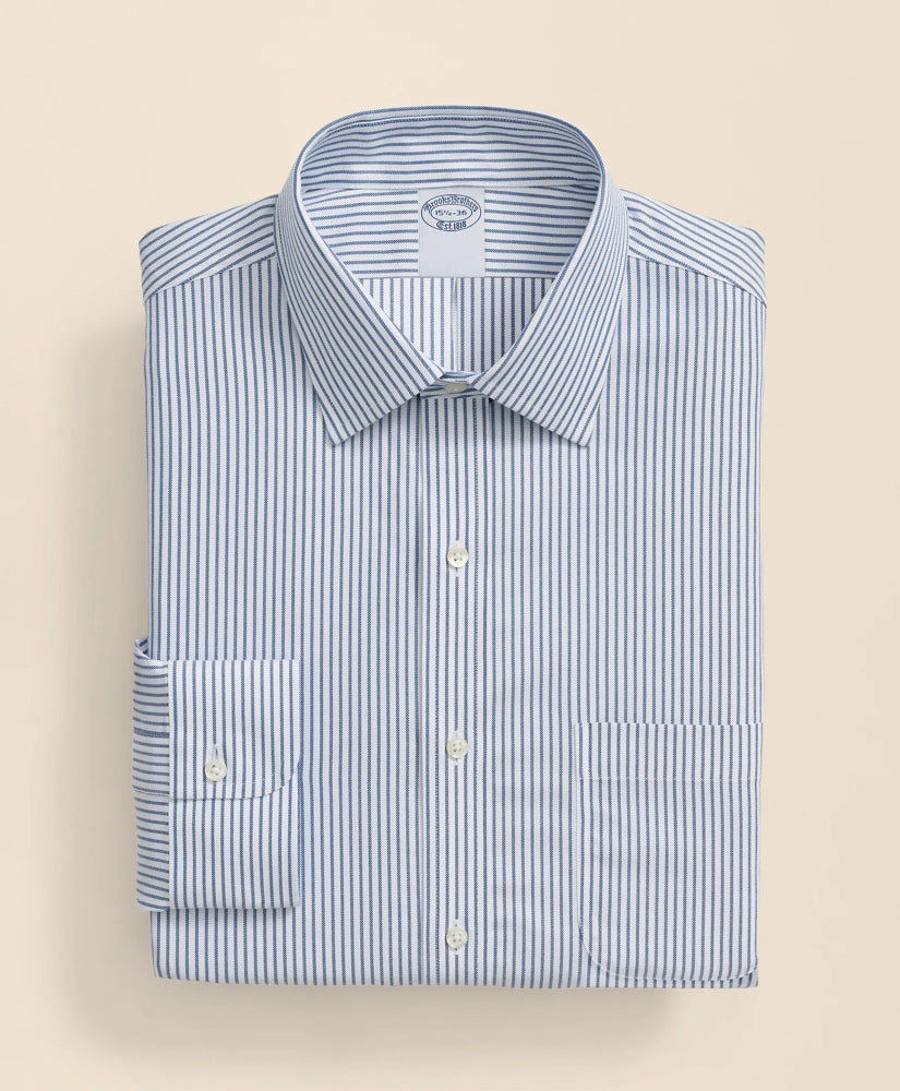Brooks Brothers Explorer Collection Non-Iron Twill Ainsley Collar, Stripe Dress Shirt