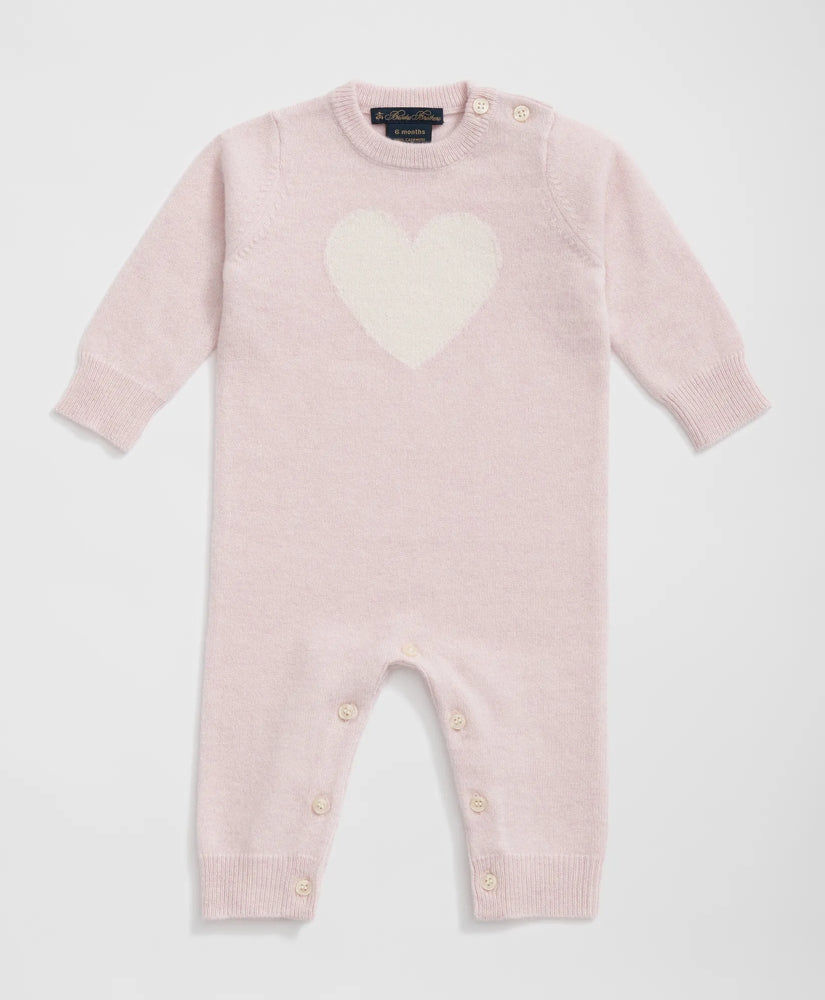 Cashmere Heart Motif Onesie