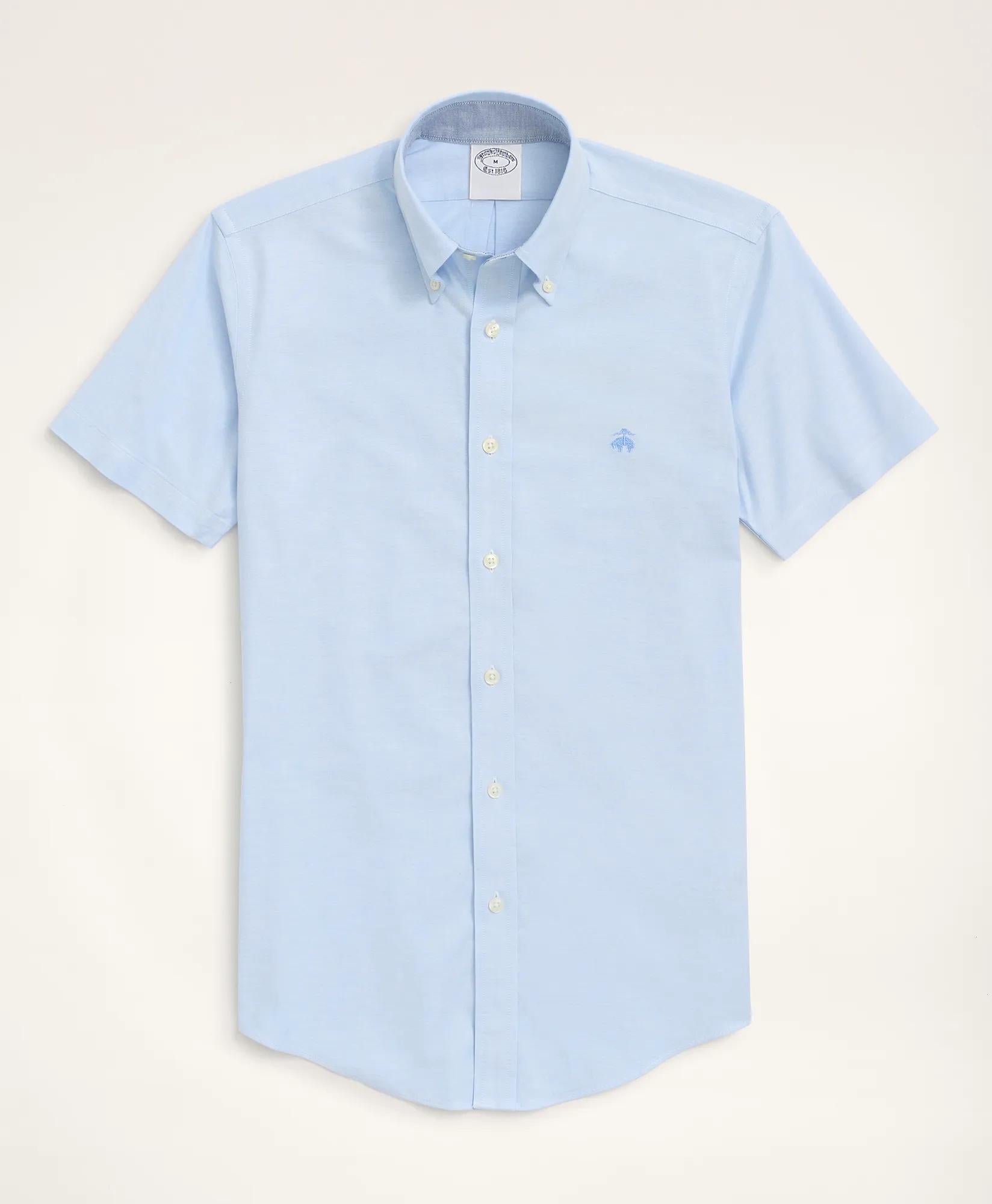 Stretch Non-Iron Oxford Button-Down Collar Short-Sleeve Sport Shirt