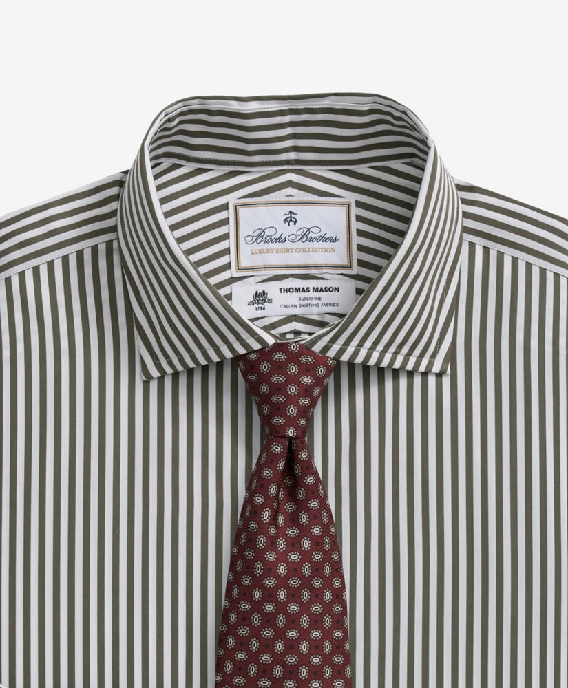 Brooks Brothers X Thomas Mason® Cotton English Collar, Striped Dress Shirt