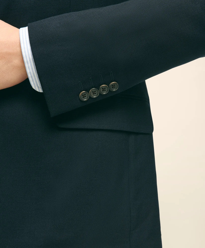 Classic Fit Stretch Wool Hopsack Blazer