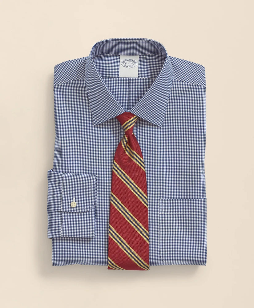 Stretch Supima® Cotton Non-Iron Pinpoint Oxford Ainsley Collar, Gingham Dress Shirt