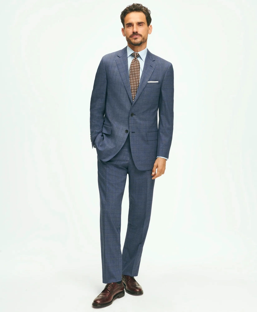 Traditional Fit Wool Checked 1818 Suit