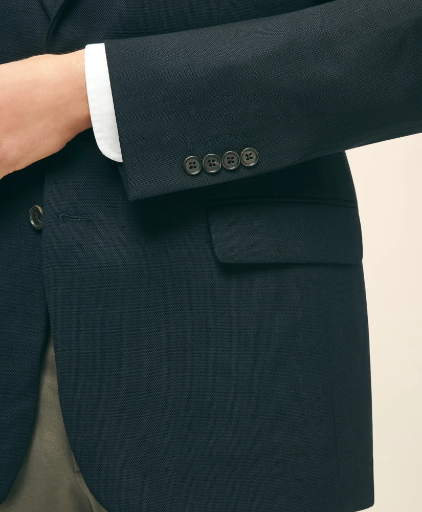 Traditional Fit Stretch Wool Hopsack Blazer