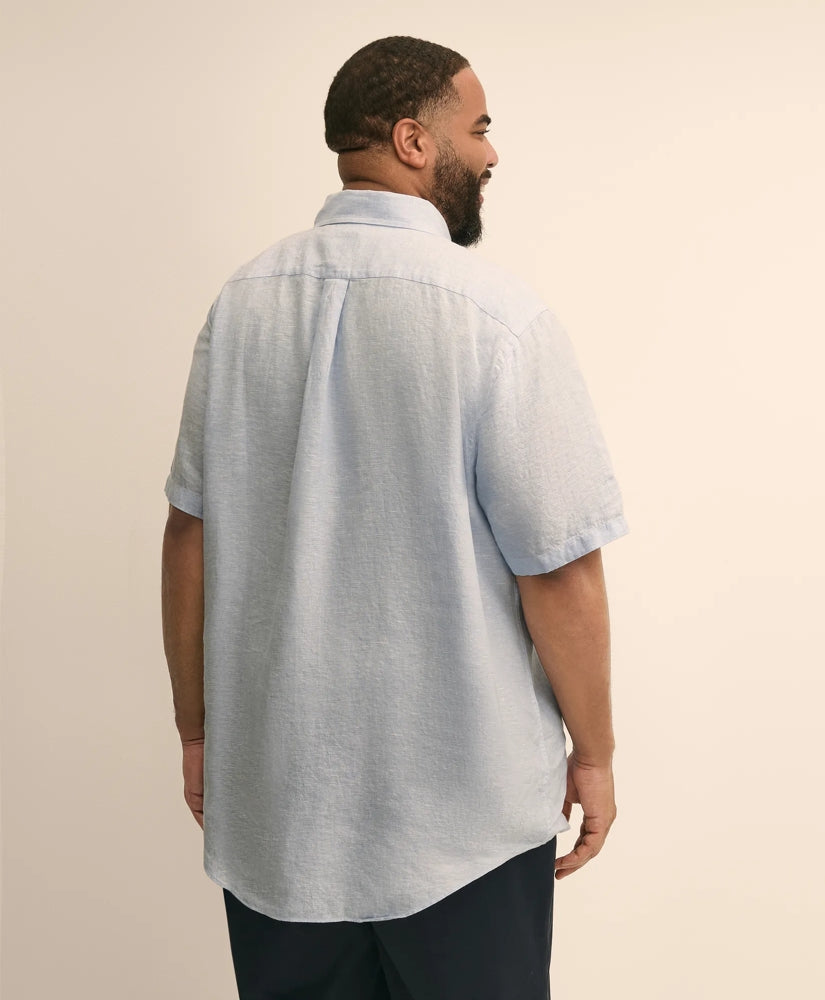 Big & Tall Sport Shirt, Short-Sleeve Irish Linen