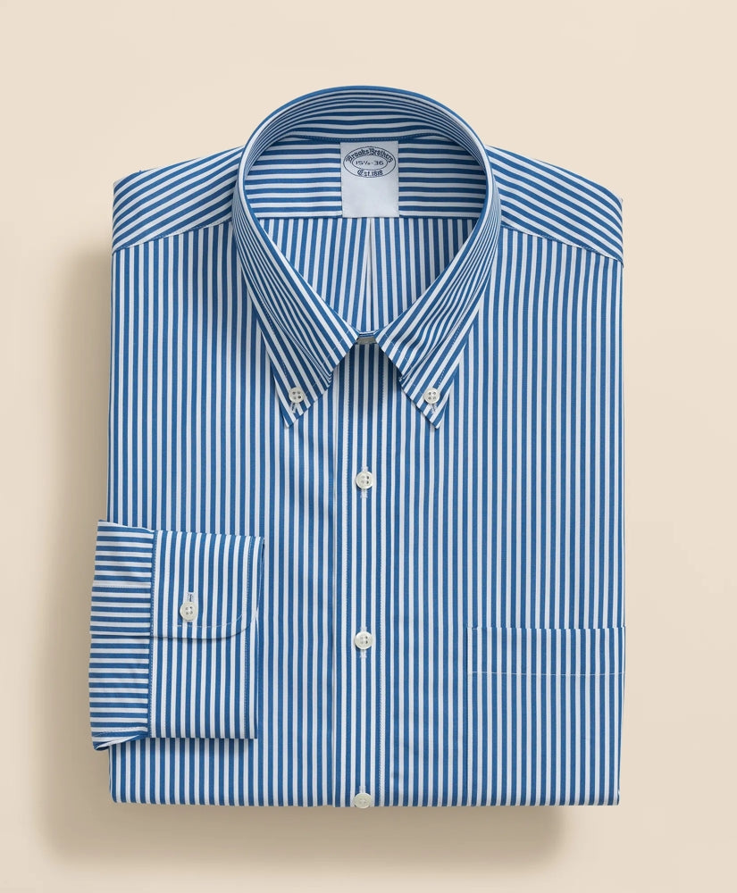 Pure Supima® Cotton Regular-Finish Polo Button Down Collar, Candy Stripe Dress Shirt