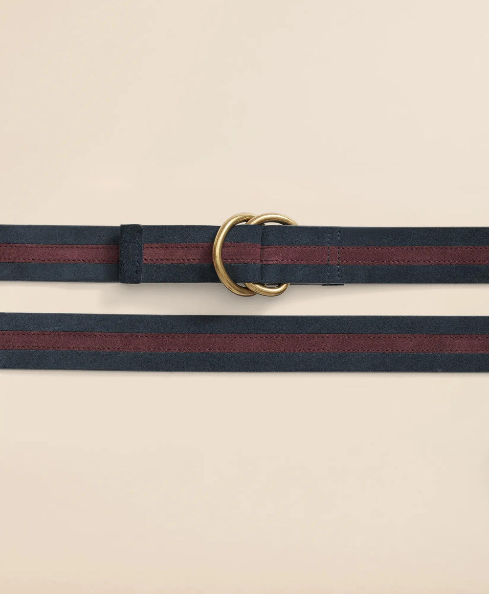 Suede Stripe D-Ring Belt