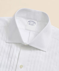 Stretch Cotton Broadcloth English Collar, 10-Pleat Tuxedo Shirt