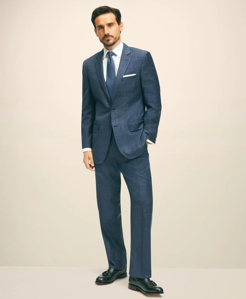 Traditional Fit Wool Windowpane 1818 Suit